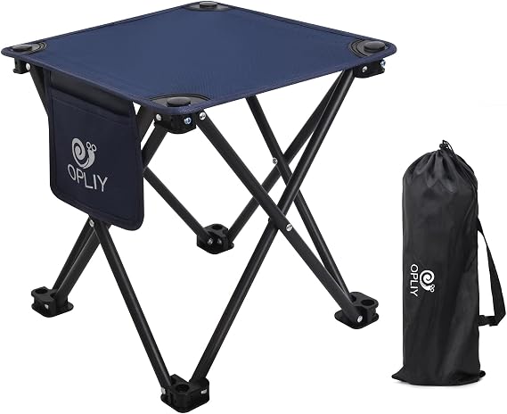 Camping Stool, Folding Small Chair Portable Camp Stool for Camping Fishing Hiking Gardening and Beach, Camping Seat with Carry Bag (Blue)