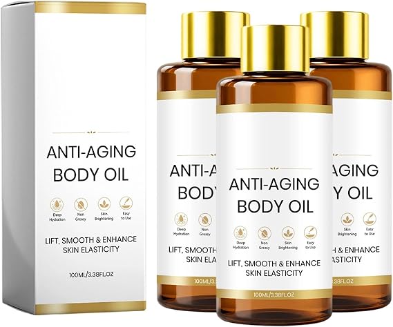 Firming Body Oil, Deep Nourishment, Firm and Tightening Skin, Radiant, Recover Skin Elasticity, Lasting Hydration, Radiant, For Thighs Chest Neck Arms, 100Ml (3 pcs)