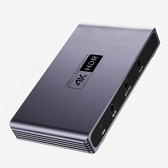 4K HDR Video Capture Card, USB 3.0 HDMI Video Capture Device, 240Hz High Refresh Rate, Loop Out Support