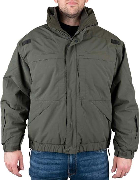 LA Police Gear Men's Waterproof 5-in-1 Heavy Duty Jacket, All-Weather, Durable & Versatile Rain Uniform Jacket