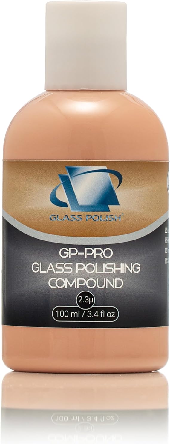 Glass Polish 3.4oz (100ml) GP-PRO Glass Polishing Compound for Professional Polishing of All Glass Surfaces - 2.3 microns