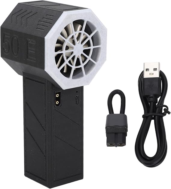 Electric 800g Thrust 50mm Brushless Motor 12000RPM Stepless Speed Motor Air Blower for Dust Removal (Black White)
