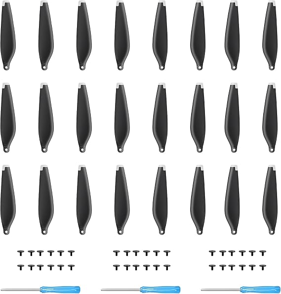 24Pcs Propellers for DJI Mini 4 Pro/Mini 3 Pro Replacement Prop Blades Low Noise Wings 6030F Accessories for DJI Mini 4 Pro/Mini 3 Pro Drone Accessories Exclusive Screws & Screwdrivers Silver