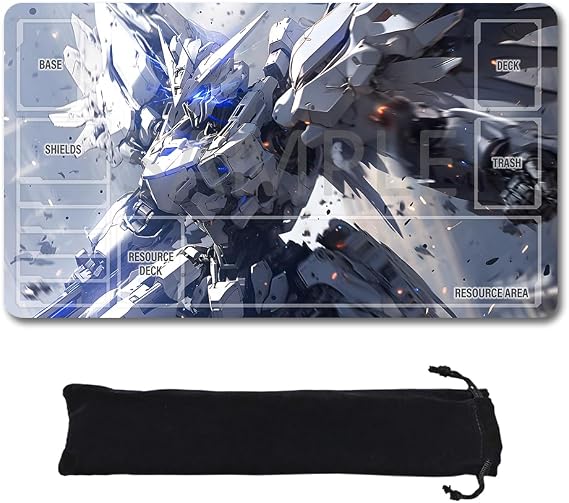 GCG Playmats with Zones - 24"x14" Unofficial GCG Card Game Mat New Player Compatible TCG Player Include Storage Bag (GAODA (14)-Zone)