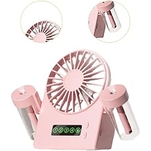 Taşınabilir Masaüstü Su Hazneli Usb Şarjlı 4 Kademe Fan Vantilatör Soğutucu F8 Pembe