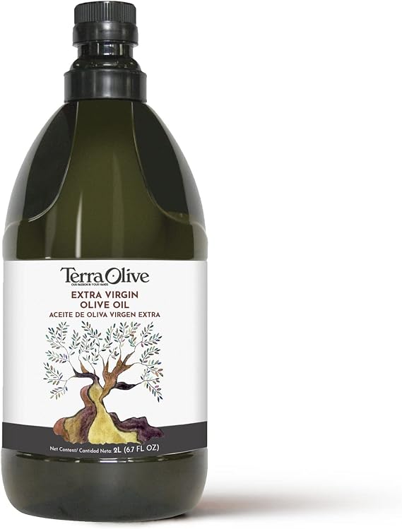 TERRAOLIVE - Extra Virgin Olive Oil, Cooking Oil, Olive Variety, Mild Body, Sourced in Spain, Montes de Toledo, Recycled PET Canister - 2L