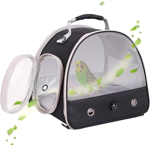 Portable Small Bird Carrier, Breathable Windows Carry Bag to Transport Parakeet Budgies Parrot Cockatiel to Travel and Vet Visit