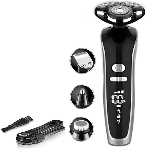 Head Shavers for Bald Men, 3 -Speed Electric Shaver For Men Wet Dry Pro Beard Hair Trimmer Rechargeable Razor Facial Body Shaving Machine Grooming Kit (Color : Set)