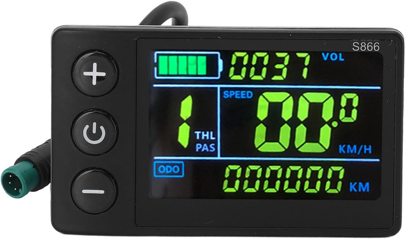 Electric Bike LCD Display, 5 Pin Cycling Screen Control Panel for Bike Scooter Handlebar, Bike Computer Scooter Conversion Kit, Cycling Display Meter with Backlight, Easy Reading