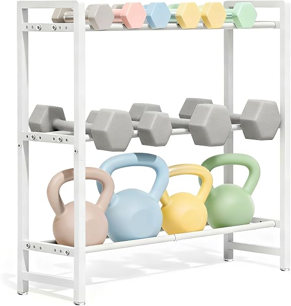 Aduanbang 3-Tier Adjustable Dumbbell Rack, Heavy-Duty Weight Storage Stand, 450 LB Capacity, Space-Saving Home Gym Organizer