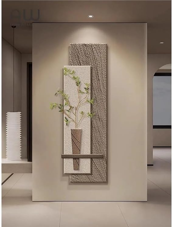 Imitation 3D Wall Decoration,Sandstone Wall Art Decor, Plug-in Power Supply Wall Decorative Lamp, 3D Wall Art with Warm LED Light for Living Room and Bedroom(A,27.5x9.4in)