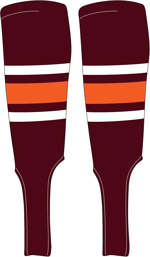 Traditional Baseball Stirrups Pattern B-7 Maroon, White, Orange