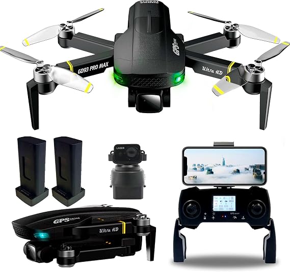 Pro Max GPS Drone with 6K UHD Camera for Adult Beginners and Kids Toys, Quadcopterr, long flight time, Auto Hover, Auto Return Home with Carrying Case (2 battery)