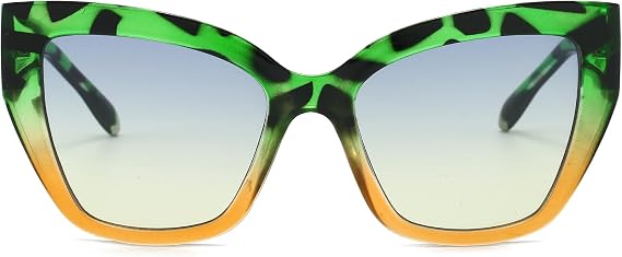 Oversized Cat Eye Sunglasses for Women Fashion Big Cateye Frame Sunnies Trendy UV400 Black Shades