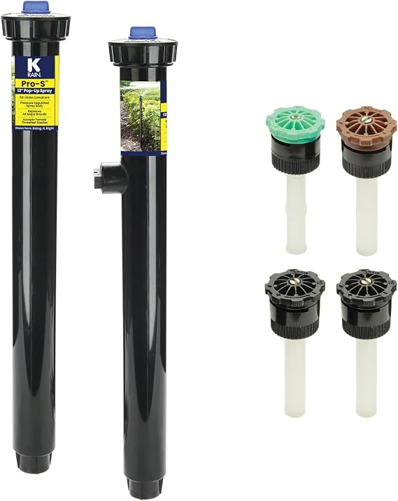 K-Rain Pro-S 12" Pop-Up Spray | 30 PSI Pressure Regulator | Variable Arc Nozzle Pack