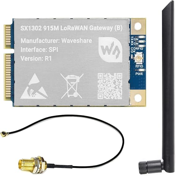 SX1302 915M LoRaWAN Gateway Module (B) for Raspberry Pi with Standard Mini-PCIe Socket Long Range Transmission Large Capacity Support Multi-Band @XYGStudy
