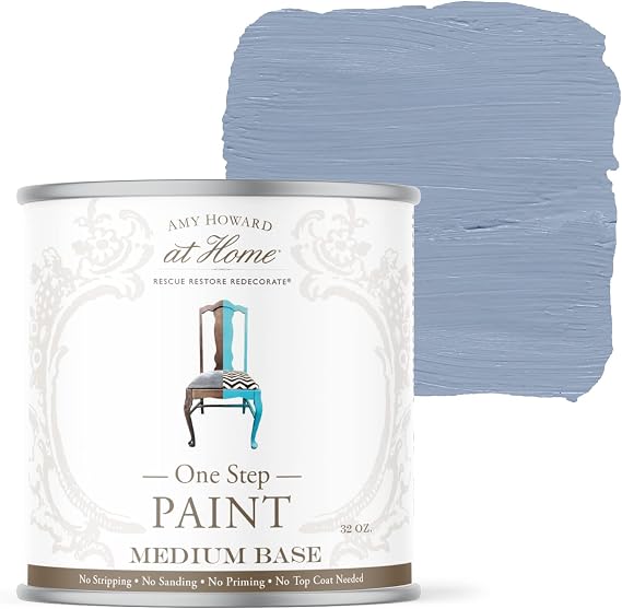 AMY HOWARD AT HOME: One Step Paint Palace Grey Chalk-Based Paint for Furniture, Cabinetry, and More. No Stripping, Sanding, or Priming! Made in the USA. Grey - Chalky Finish - 16 OZ
