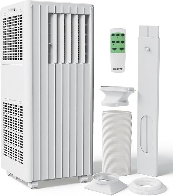 8,000 BTU Portable Air Conditioners, 4-in-1 AC Unit with Dehumidifier & Fan, Cools Up to 350 Sq. Ft, Window Installation Kit, Remote Control, LED Display & 24H Timer, for Home