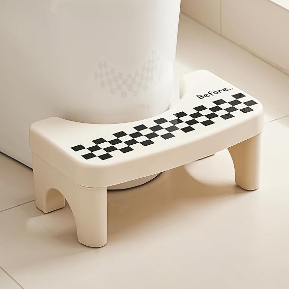 UFORU Toilet Foot Stool, 6.7" Non-Slip Travel Pooping Stool for Adults | Raised Foot Position, Stable Support, Compact Footrest Design, Home Bathroom, Guest Bath, Hotel, Dorm, Camper and RV Use