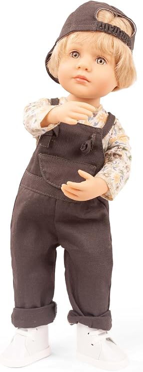 Gotz 2411037 Little Kidz Max - 14" Tall Multi-Jointed Standing Doll with Short Blond Hair to wash & Style