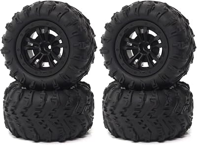 Rc Car Tyre Tire Wheels for SCY 16101 16102 16103 Pro for MJX for Hyper Go 16207 16210 116 4PCS 85mm 12mm Hex Rubber Tires Wheels RC Monster Truck Upgrade Parts