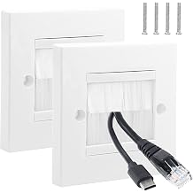 2 Pack Cable Entry Cover,Brush Plates for Cables UK,Brush Plates,Cable Entry Cover with Brushes for Wires and Cable Access (White)