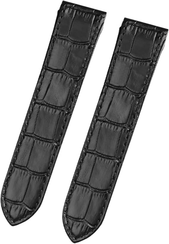 Genuine Leather Watch Strap for Cartier Santos Santos 100 Men and Women Leather Watchband 20mm 23mm (Color : Black-No Buckle, Size : 20mm)