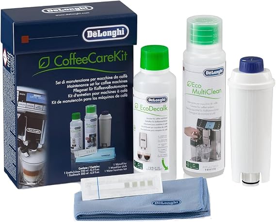 De'Longhi Coffee Care Kit, Essential Coffee Machine Maintenance Products, Suitable for Machines with filters, DLSC306, Black