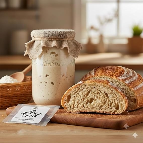 Sourdough Starter– Live Culture – 46-Year Heritage Yeast -Shelf Stable – Fail-Proof fast start – & No-Mess – San Francisco Sourdough Starter – Beginner Friendly