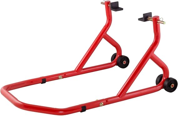 BIKETEK Motorcycle Rear Paddock Stand Series 3 Red Motorbike Track Pit Service Swing Arm Stand