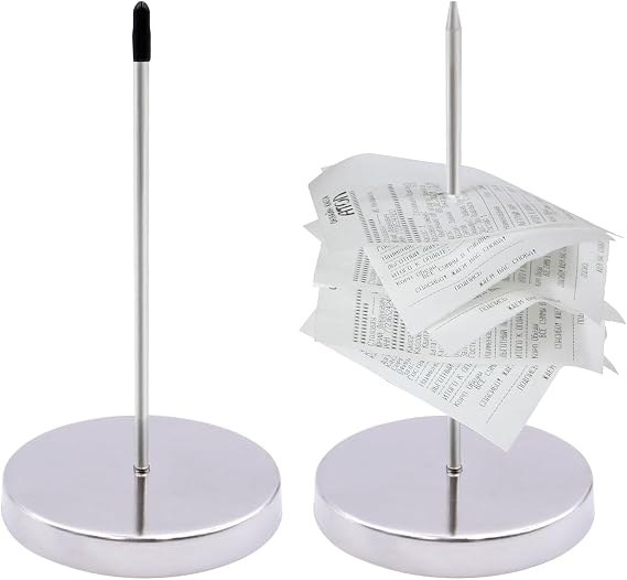 2 Piece Receipt Spike, Removable, Silver