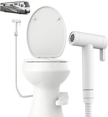 RV Bidet Sprayer All Metal, RV Handheld Bidet with Water Hose & RV Fitting, Wall-Mount Toilet Sprayer for Motorhomes, Fifth Wheels, Trailers & Campers Toilet WallMount