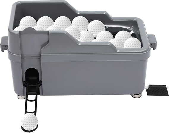 Automatic Golf Tee Machine with 9 Club Jacks, 100 Capacity Cordless Golf Ball Dispenser for Training (Grey)