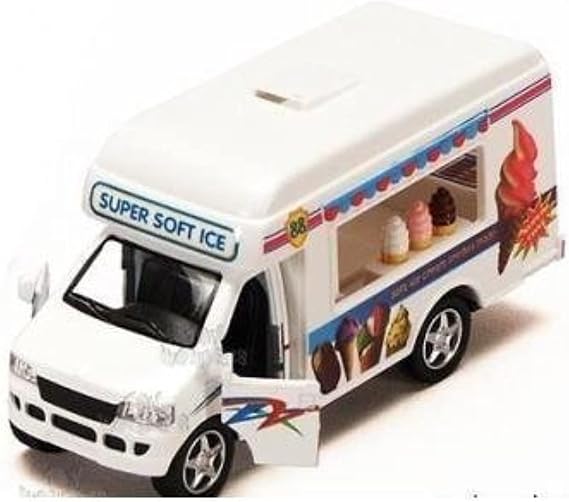 KiNSFUN Ice Cream Truck Die Cast Metal Toy w/Pullback Action