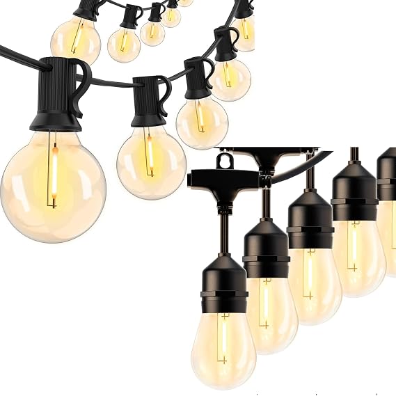 Svater 250FT Commercial Grade Outdoor String Lights, LED Patio Lights Outside with Shatterproof Bulbs, Dimmable Hanging Globe Lighting for Bistro Backyard Cafe Market Porch, Warm White 2700K