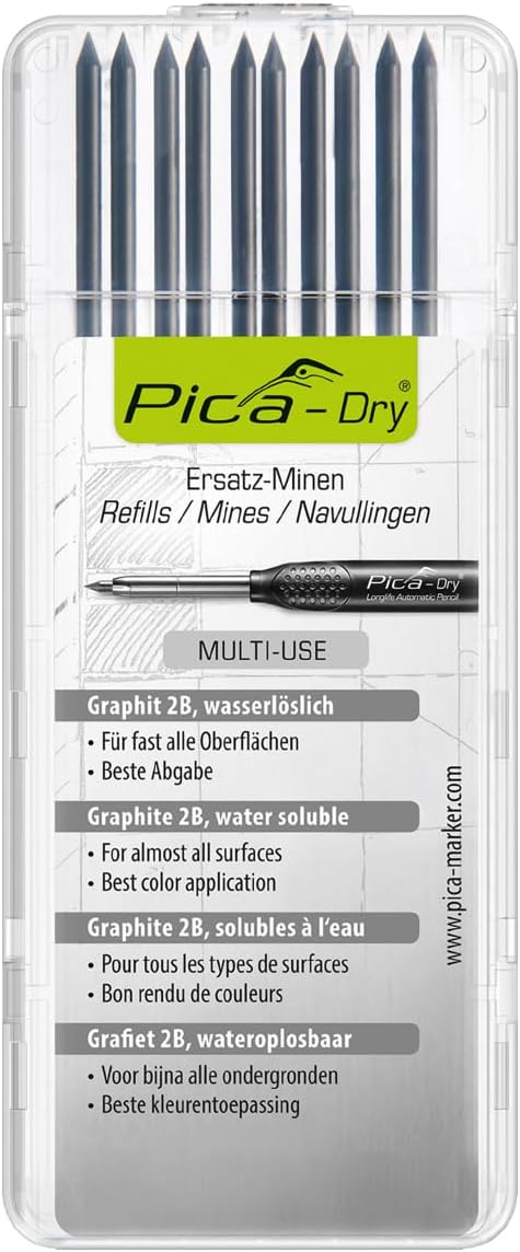 Pica Dry Graphite Refill, 4030, 10 Pack