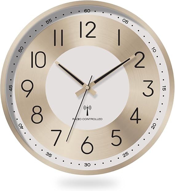 14 Inch Atomic Wall Clock, Radio Controlled Large Analog Clock