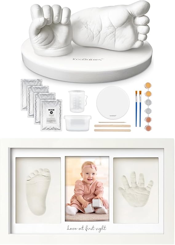 KeaBabies Hands and Feet Baby Casting Kit Mold and Baby Hand and Footprint Kit - 3D Newborn Casting Set, Easy DIY Infant Foot Molding Set, Duo Photo Frame Keepsake for Newborn, Toddlers