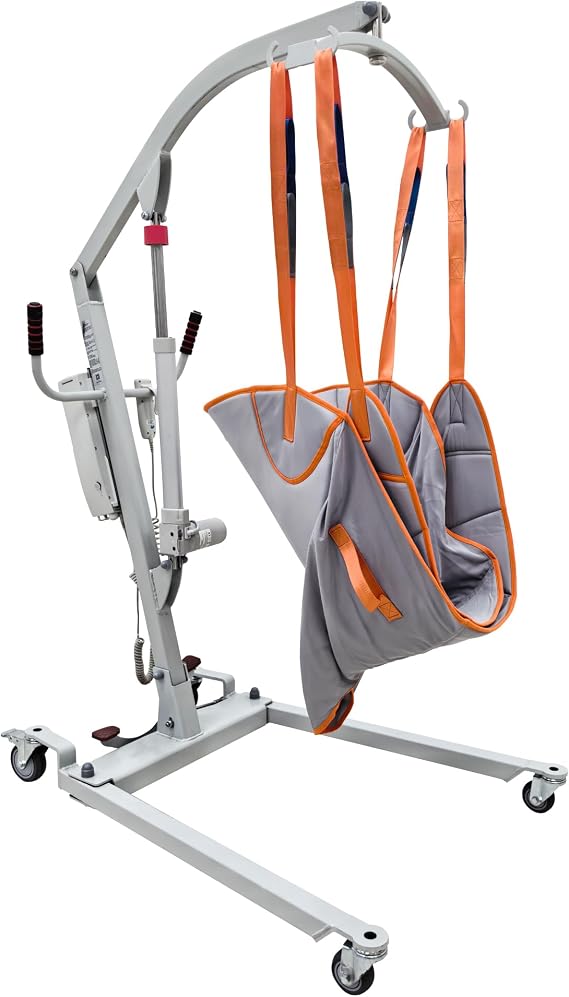 Hoyer Lift, Hoyerlift, Electric Patient Lift with Sling & Sling - 180 kg Load Capacity, Large Adjustment Range, Sturdy Base - Standing Aid Chair for Elderly and People with Disabilities