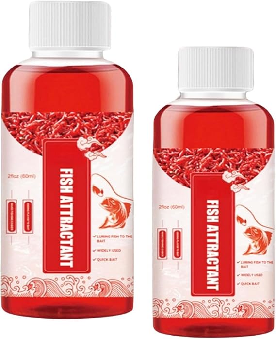 Fish attractant 2PCS Red Worm Concentrate Red Worm Bait Red40 Ink Fishing Liquid Fish Lure Attraction Enhancer Smell Bait Scent Food for Fishing Trout Cod Carp Bass