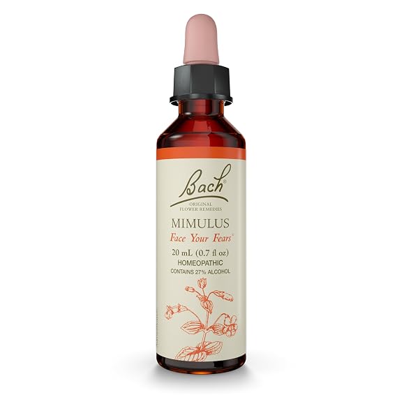 Bach Original Flower Remedies, Mimulus - Face Your Fears - Natural Homeopathic Flower Essence for Emotional Balance - Vegan, Gluten Free, Sugar Free - 20mL Dropper