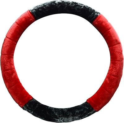Car Pass Universal Steering Wheel Cover Fluffy Winter Plush Auto Car Steering Wheel Cover Soft Warm Plush Cute Auto Accessories Red
