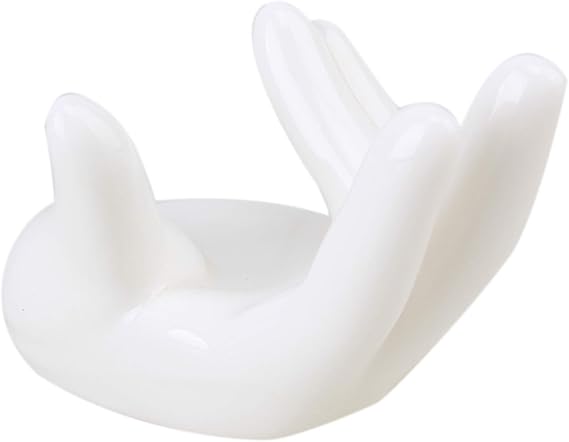 White Ceramic Handcrafted Hand Holder Support Stand