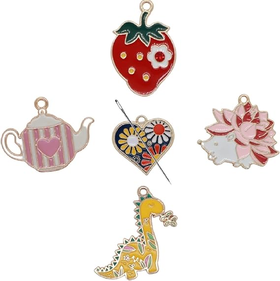 5 Pieces Needle Minders Needle Pins Holders Needles Nanny with Magnet Sewing Machine Needle Keeper, Cross Stitch Embroidery Magnet Needles Holder Cute Animal Strawberry Teapot Heart Design