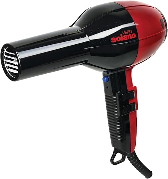 Solano Vero Rosso 1600W Ceramic Ionic Hair Dryer, Tourmaline, Italian-Made