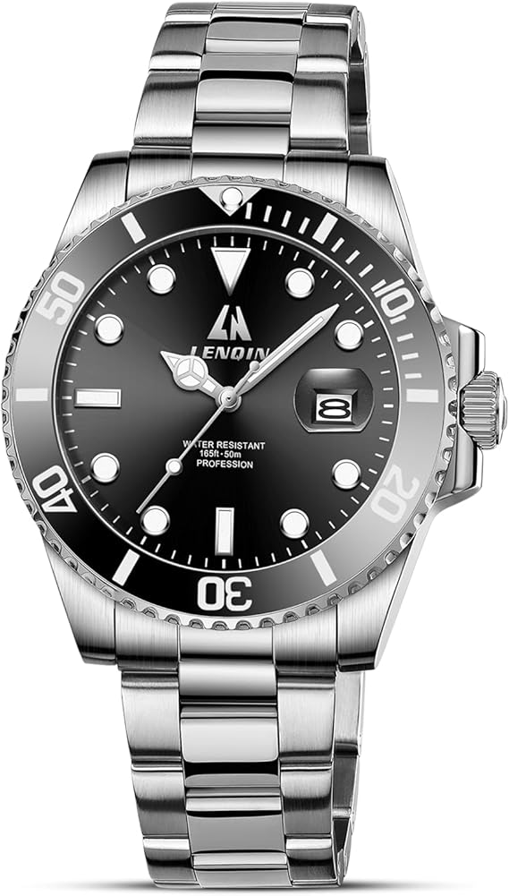 LN LENQIN Mens Watches Stainless Steel Waterproof Men's Wrist Watches