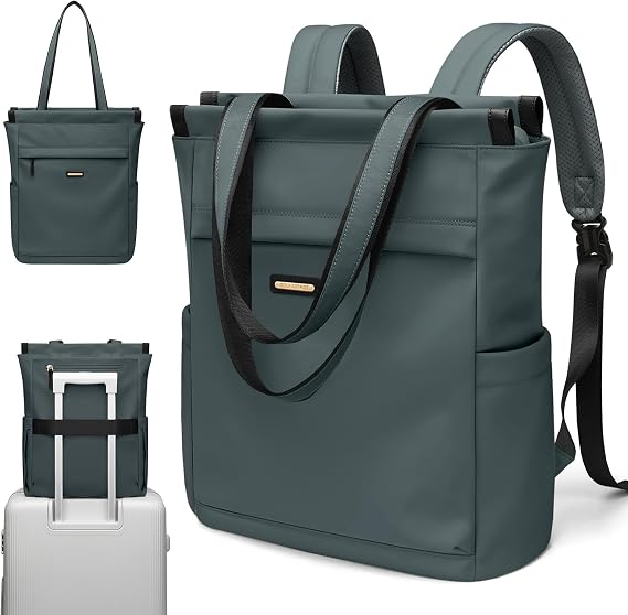 GOLF SUPAGS Convertible Computers Backpack for Women Casual Daypack Notebook Tote Bag for Work College Travel Leisure (Atrovirens) 