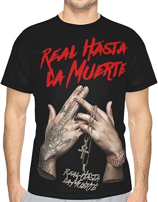 Anuel Rapper Aa Singer Real Hasta La Muerte T Shirt Mans Classic Sports Tee Round Neck Short Sleeve Clothes Black Small