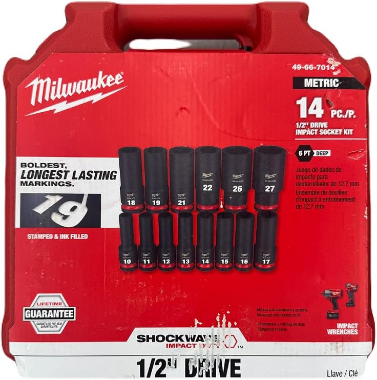 Milwaukee Electric - 14PC IMP Duty 1/2DR Metric DP 6-PT Socket Set