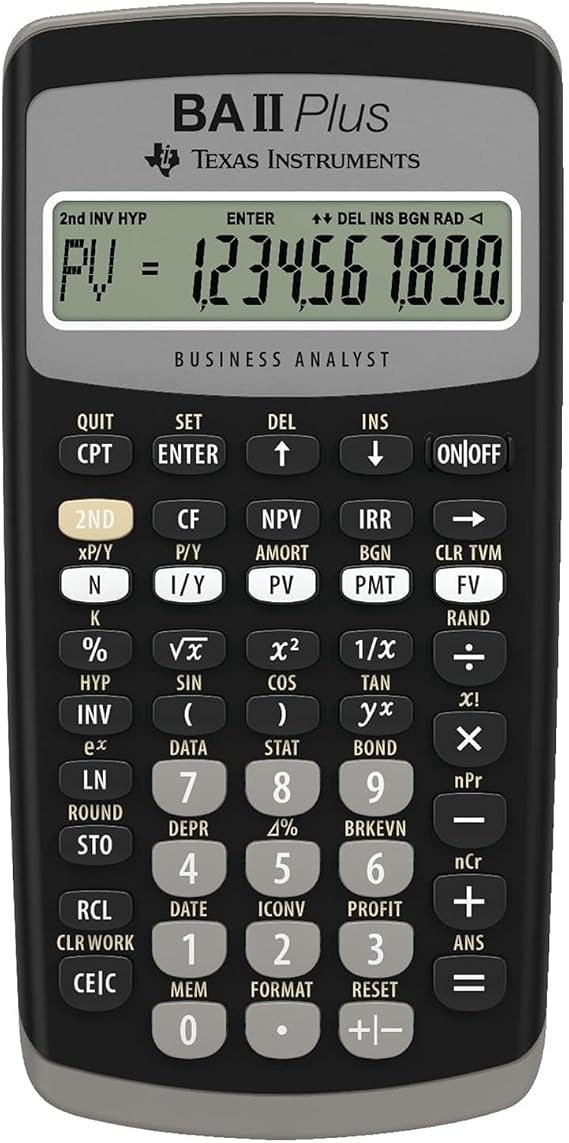 Texas Instruments BAII Plus Financial Calculator, Black